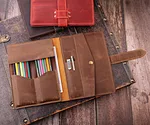 Leather pencil holder